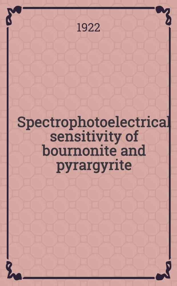 Spectrophotoelectrical sensitivity of bournonite and pyrargyrite