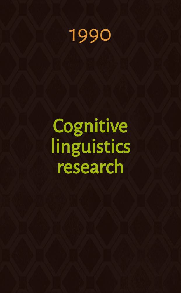 Cognitive linguistics research