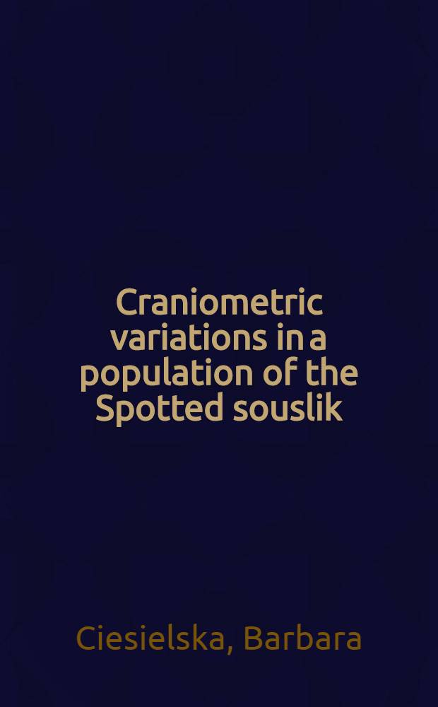 Craniometric variations in a population of the Spotted souslik