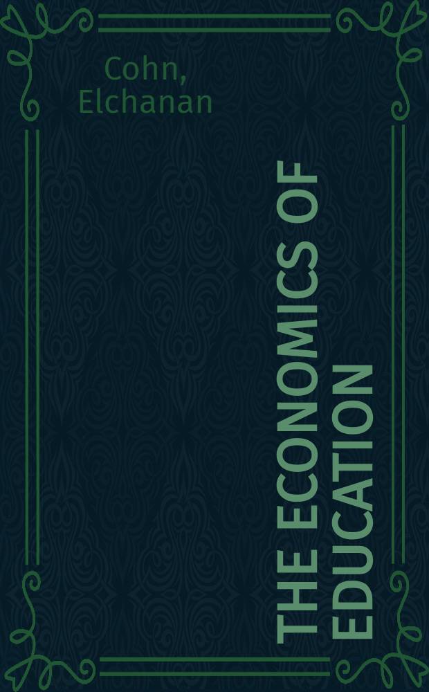 The economics of education