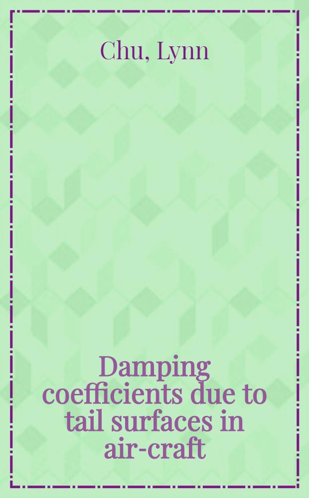 Damping coefficients due to tail surfaces in air-craft