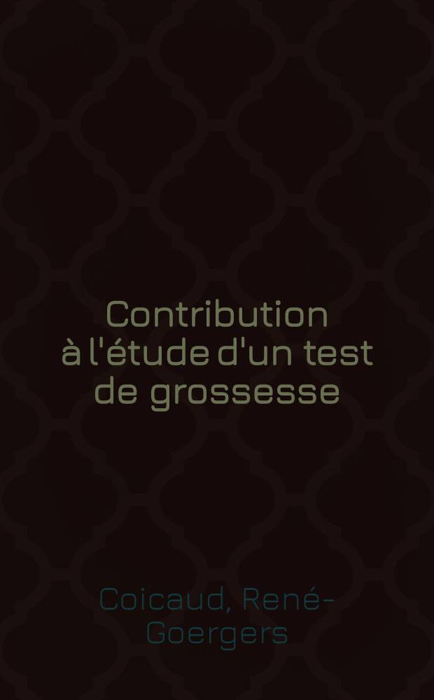 Contribution &agrave; l'&eacute;tude d'un test de grossesse : L'hyperh&eacute;mie ovarienne chez la rate impub&egrave;re : Th&egrave;se ..