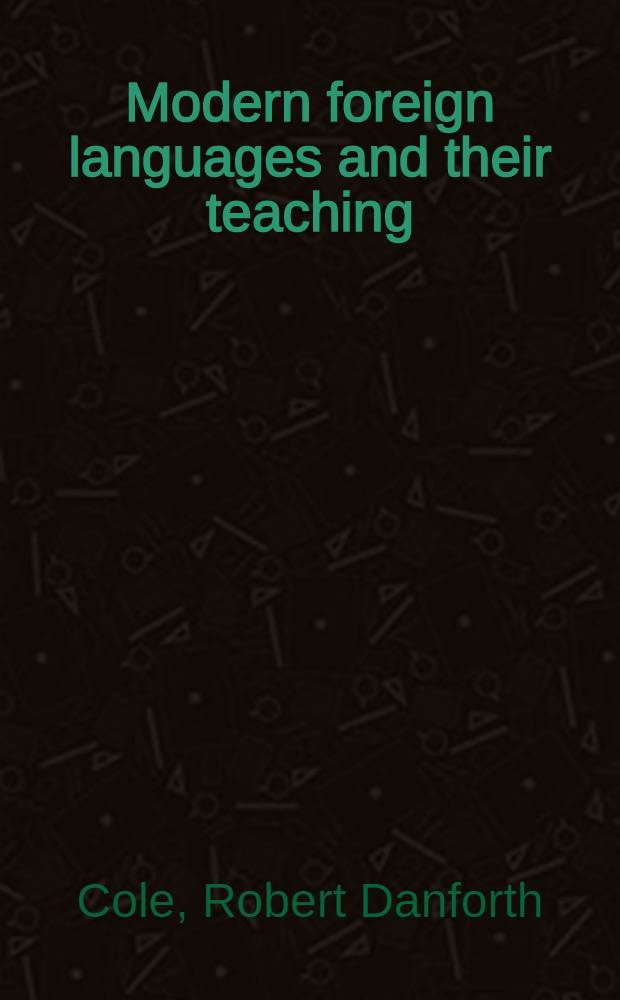 Modern foreign languages and their teaching
