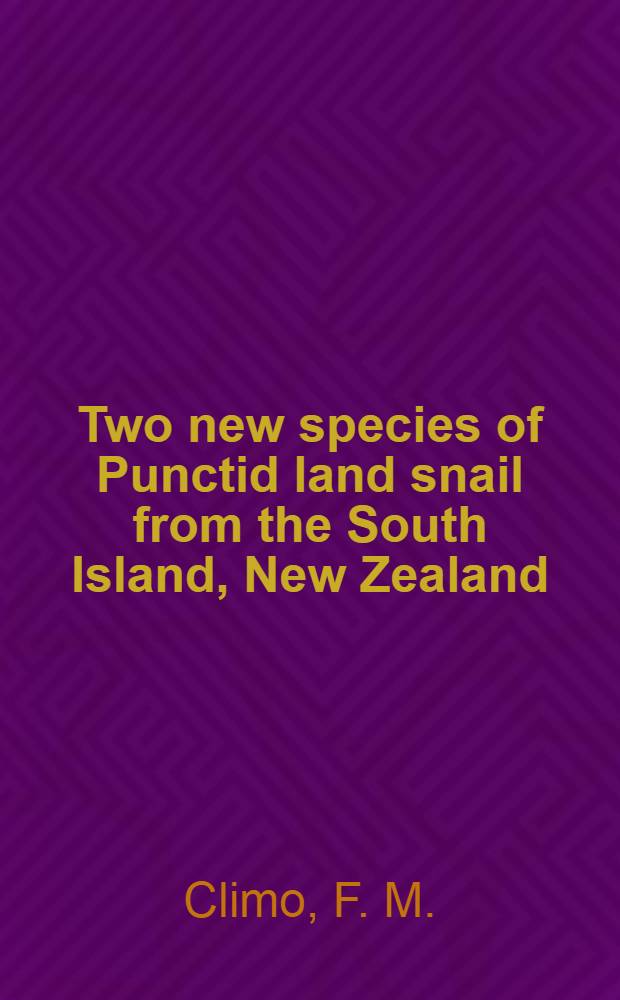 Two new species of Punctid land snail from the South Island, New Zealand
