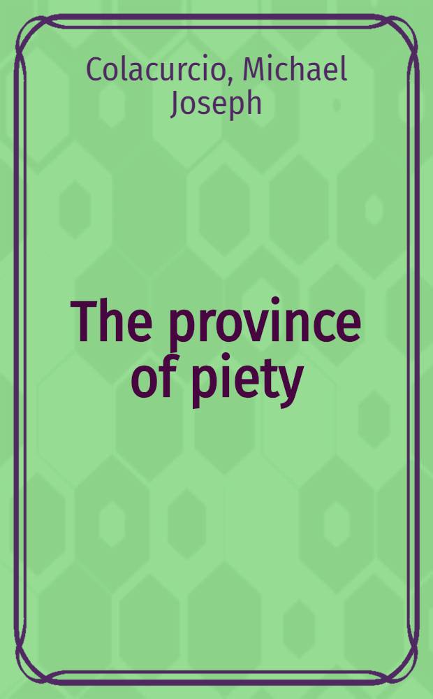 The province of piety : Moral history in Hawthorne's early tales