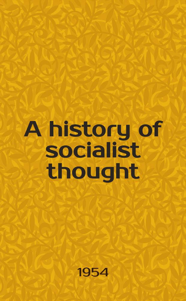 A history of socialist thought