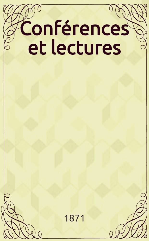 Conférences et lectures