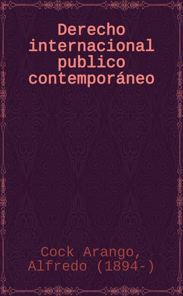 Derecho internacional publico contemporáneo