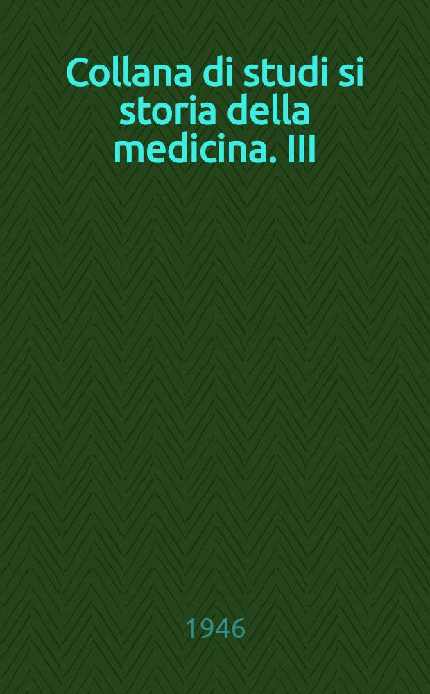 Collana di studi si storia della medicina. III : Igiene e sanitá negli statuti di Milano del sec. XVI
