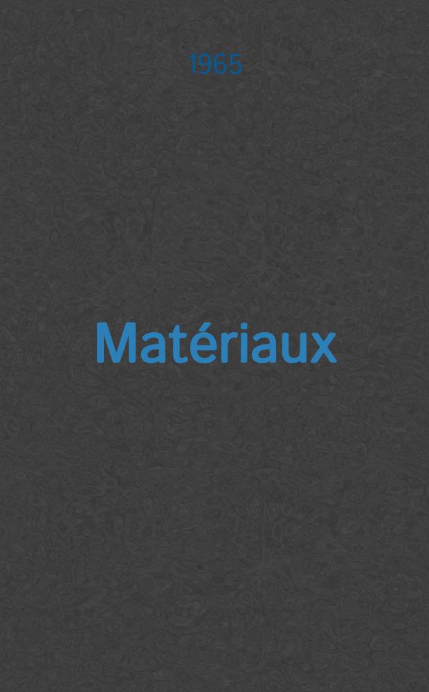 [Matériaux]