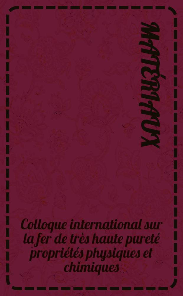 [Matériaux]