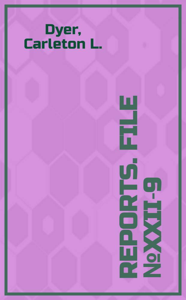 [Reports]. File № XXII-9 : Report on activities of dr. Hans Erich Hollman