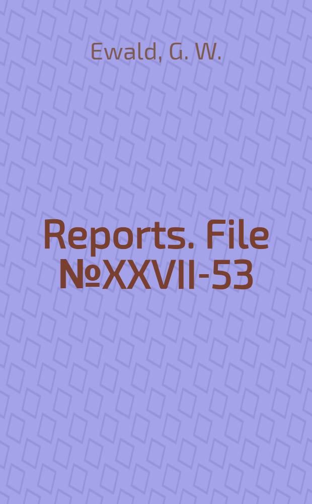 [Reports]. File № XXVII-53 : Production of electric cable and molded rubber-to-metal bondet products