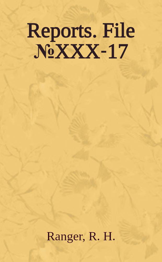 [Reports]. File № XXX-17 : I. G. Faben, AGFA subsidiary