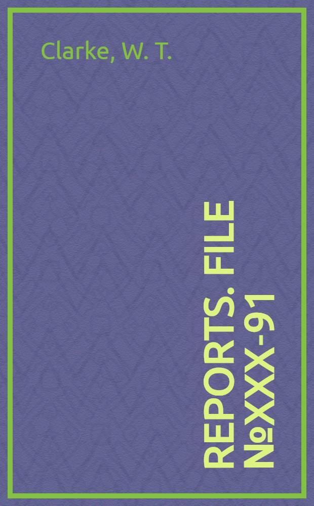 [Reports]. File № XXX-91 : Report on Pahl & Doescher Gebr&uuml;der