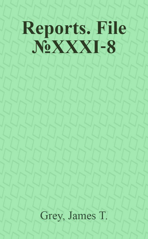[Reports]. File № XXXI-8 : Report on plastics and wooden parts in German aircraft ...