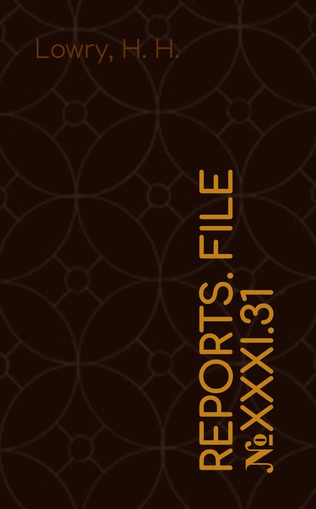 [Reports]. File № XXXI.31 : Coal and coke research at H. Koppers G. m. b. H.