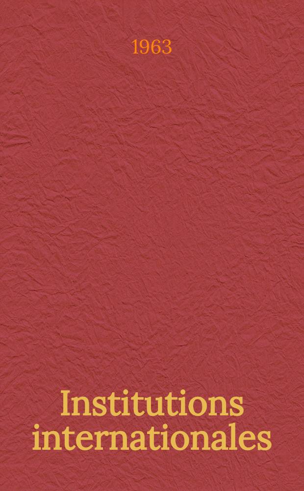 Institutions internationales