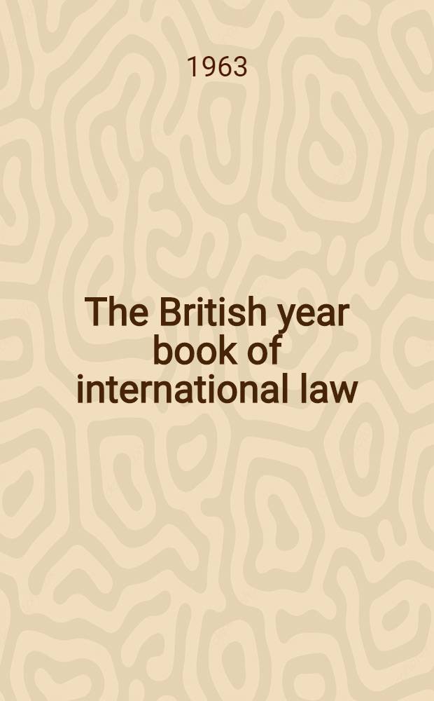 The British year book of international law : Index to Vol. 1-36 (1920-1955)