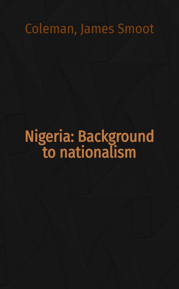 Nigeria : Background to nationalism