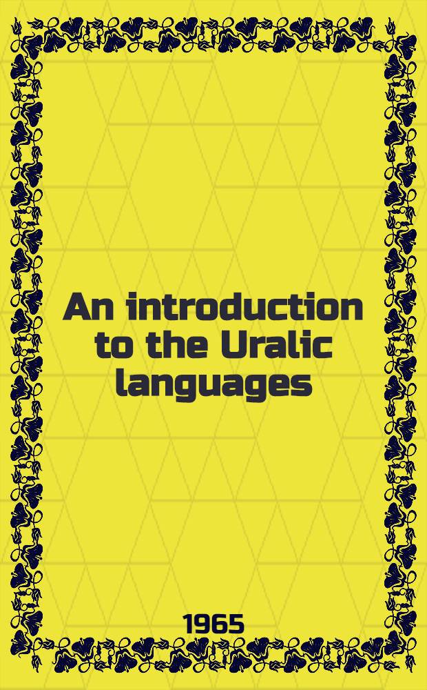An introduction to the Uralic languages