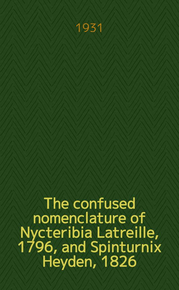 The confused nomenclature of Nycteribia Latreille, 1796, and Spinturnix Heyden, 1826