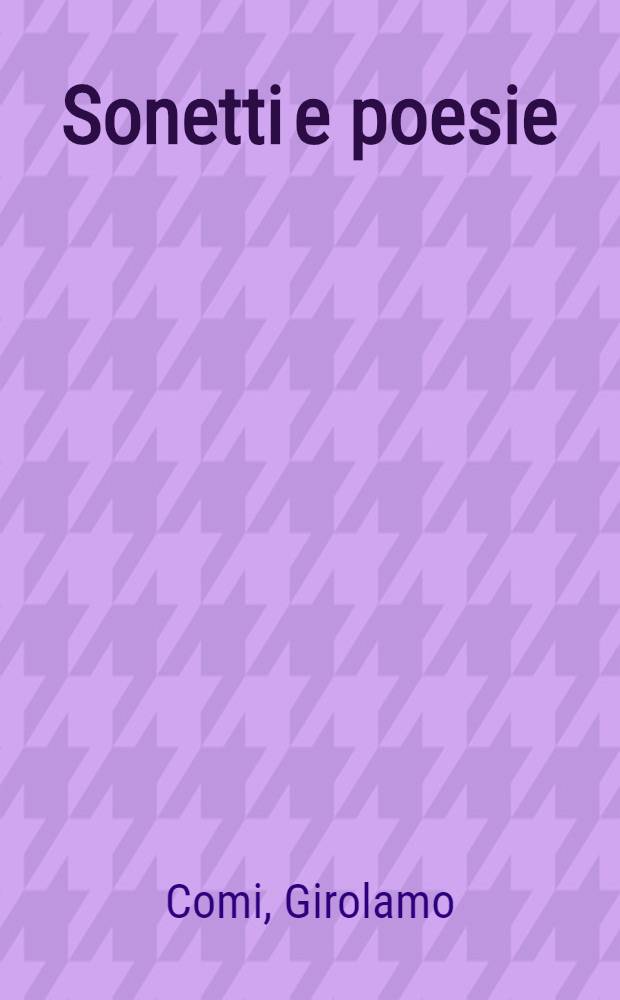 Sonetti e poesie