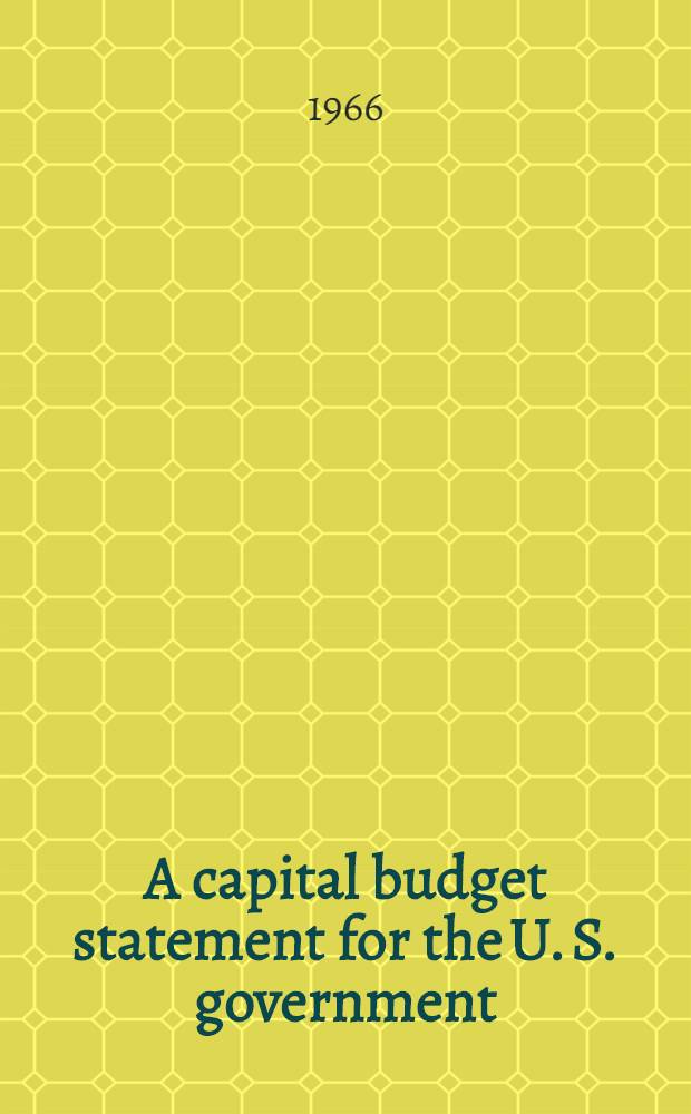 A capital budget statement for the U. S. government