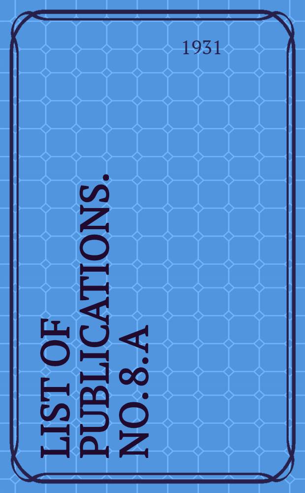 [List of publications]. No. 8. A : Private group clinics