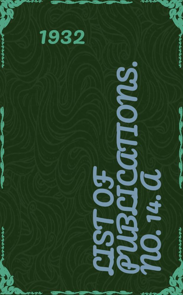 [List of publications]. No. 14. A : The cost of medicines