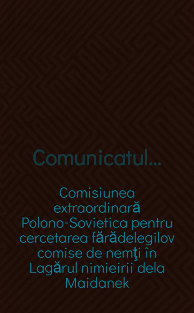 Comunicatul ...