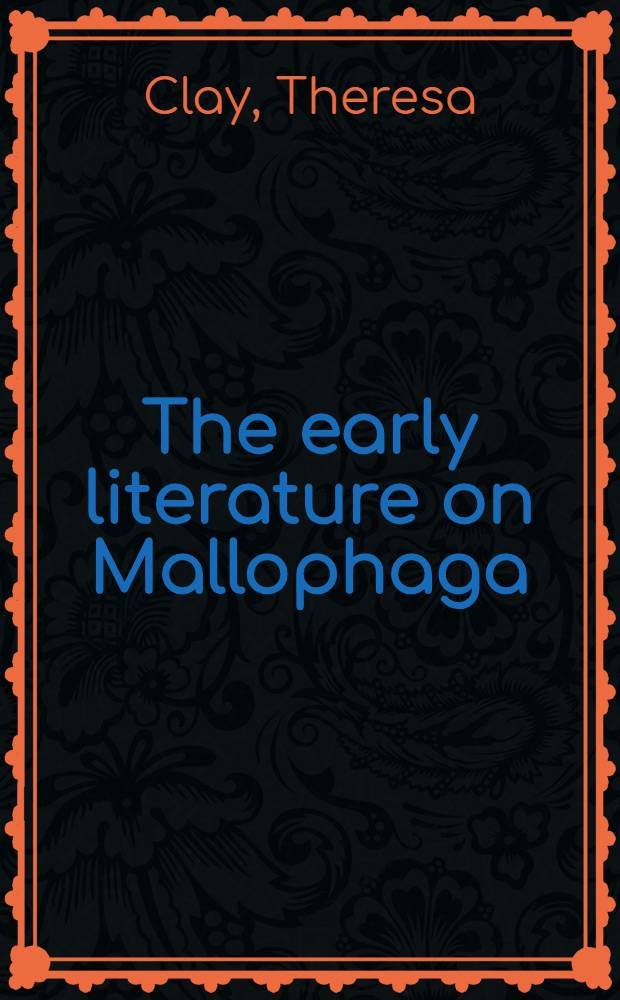The early literature on Mallophaga