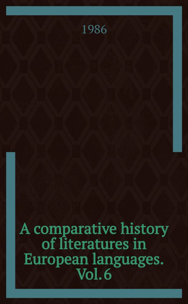 A comparative history of literatures in European languages. Vol. 6 : European-language writing in Sub-Saharan Africa