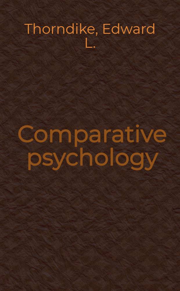 Comparative psychology