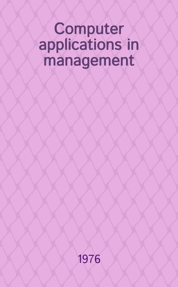 Computer applications in management