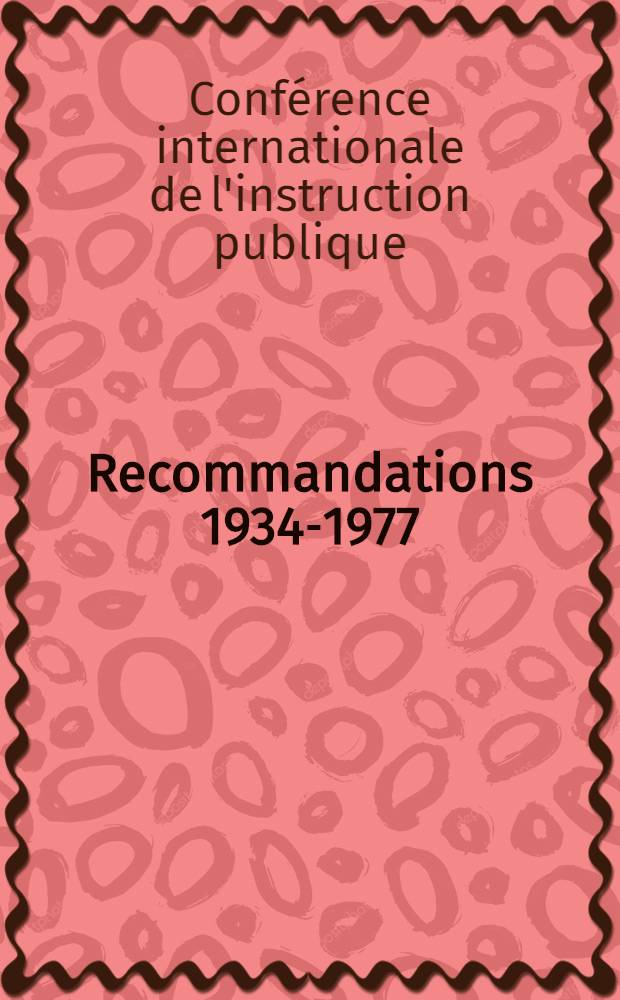 Recommandations 1934-1977