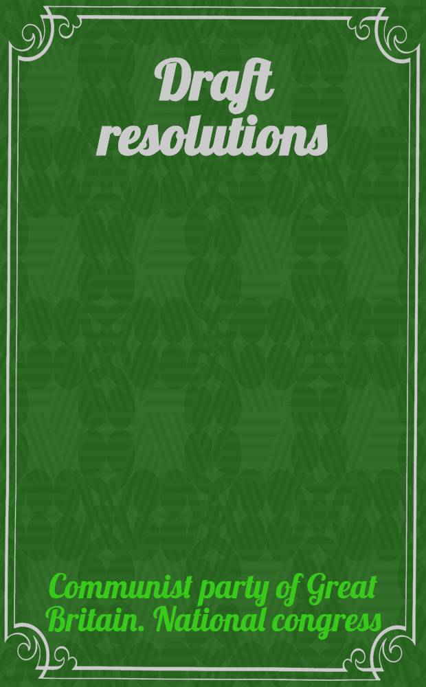 Draft resolutions