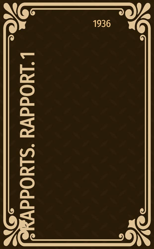 [Rapports]. Rapport. 1 : (A et B)