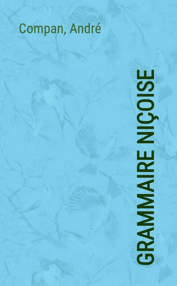 Grammaire niçoise