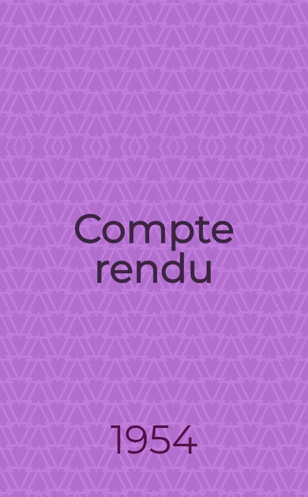 Compte rendu