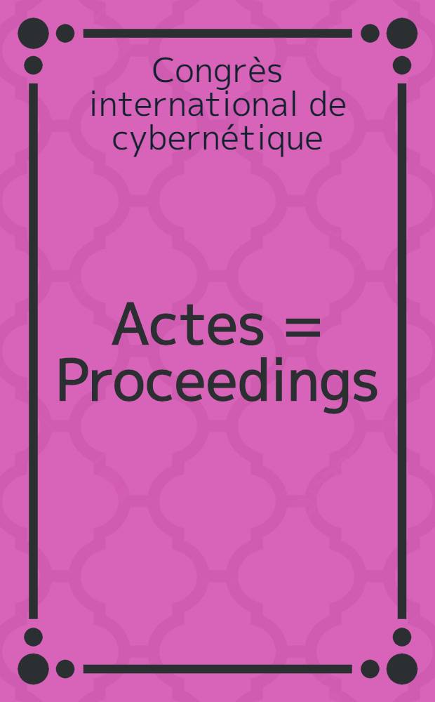 Actes = Proceedings