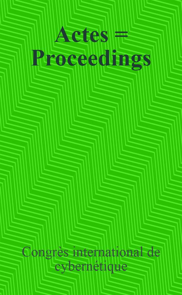Actes = Proceedings
