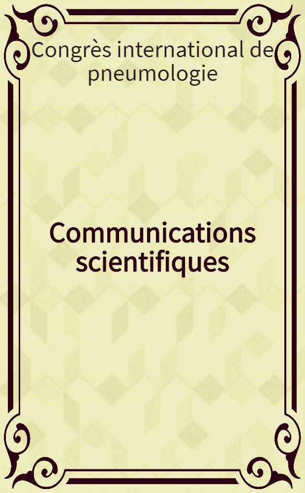 Communications scientifiques