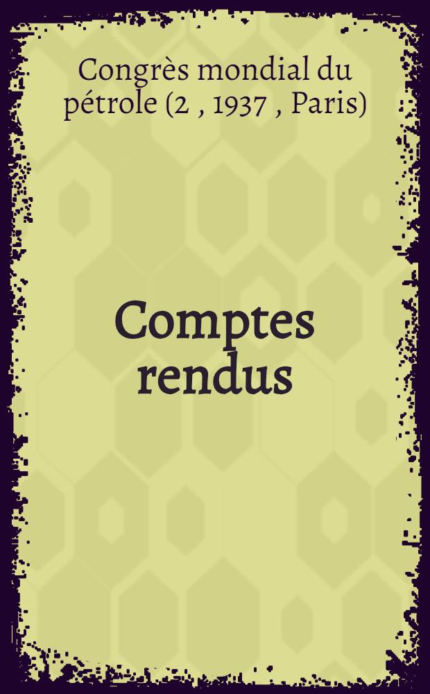 [Comptes rendus]