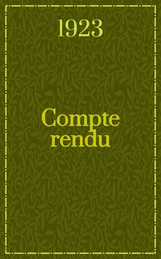 [Compte rendu]