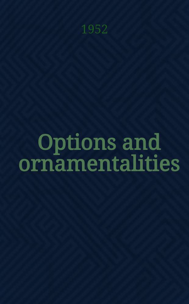 Options and ornamentalities : Abridged Objectives of engineering education