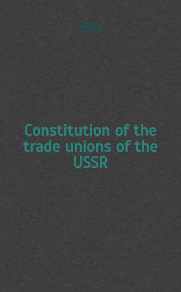 Constitution of the trade unions of the USSR