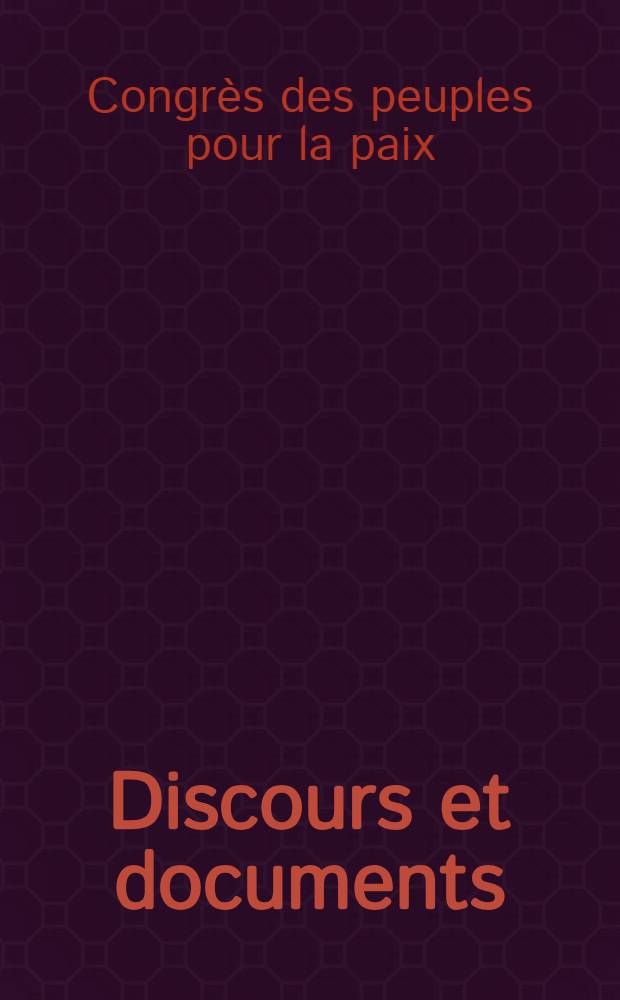 Discours et documents