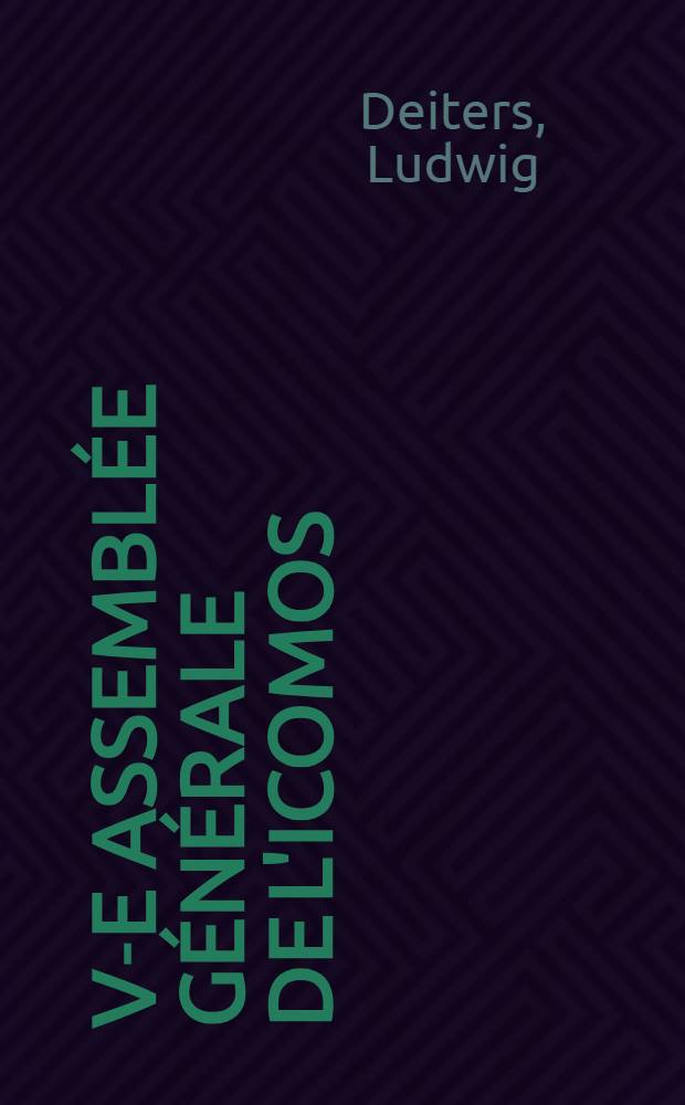 V-e Assemblée générale de l'ICOMOS : [Rapports]. [16] : La jeunesse et la conservation des monuments historiques