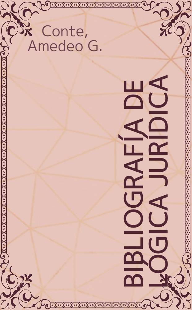 Bibliografía de lógica jurídica (1936-1960)